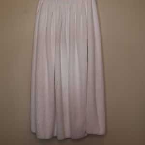 White Terry Cloth Towel Wrap with elastic and button for after shower gym